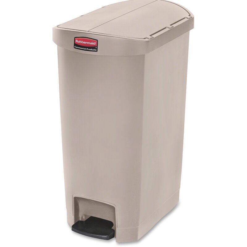 Rubbermaid Commercial Products Slim Jim Step On 13 Gallon Trash Can   Slim Jim Step On 13 Gallon Trash Can 